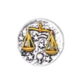 Libra Sternzeichen Metall Brosche Vintage Revers Anstecknadel Silber Gold Optik Accessoire. - Waage (CZ0058-2)