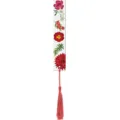 Marcapáginas de acrílico con estampado de flores primaverales y borla roja para lectura y DIY. - Rojo