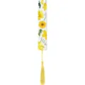 Marcador de libros de acrílico con estampado floral de primavera y borla amarilla elegante. - Amarillo