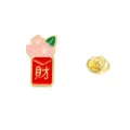 Chinesischer Stil Umschlag Blume Emaillierung Reversnadel Niedliche Wohlstand Brosche Abzeichen - Reichtum Umschlag