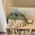 Sac de voyage bicolore élégant avec bandoulière, sac de sport et de maternité léger. - 40*23*27 / Kaki