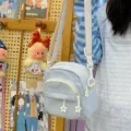 Summer Japanese style small crossbody bag women lightweight multi-pocket casual shoulder bag - Blue