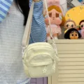 Casual canvas crossbody bag for women, multi-pocket cute shoulder bag, light yellow daily purse. - Yellow