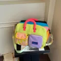 Borsa da viaggio dopamina colorata, grande borsa leggera, elegante borsone da palestra - Verde mela