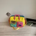 Borsa da viaggio colorata stile dopamina, shopper leggera e capiente per palestra e sport. - Giallo