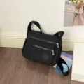 Black nylon cross-body bag multi-layer shoulder bag casual travel messenger bag for women - Black