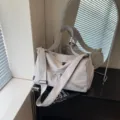 Sac de voyage gris clair sac de sport décontracté pour femme grande capacité sac bandoulière gym - Gris