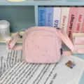 Pink Star Print Crossbody Bag Cute Casual Shoulder Bag for Women Girls Daily Fashion - Pink
