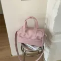 Pink women's handbag large capacity shoulder bag casual tote crossbody bag daily use - Pink