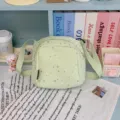 Cute star pattern crossbody bag for girls, lightweight casual single shoulder bag daily use. - Green