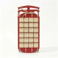 Wooden sled shaped Christmas advent calendar with 24 numbered drawers and rustic twine bow. - Sled