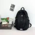 Neutraler Utility-Stil Outdoor Wanderrucksack lässige Studenten Schultasche schwarz - Schwarz