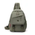 Bolso cruzado multifuncional verde militar, bolsa de pecho y mochila deportiva para aire libre. - S / Verde Gris Pequeño