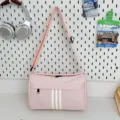 Pink canvas messenger bag casual crossbody bag daily travel sports storage lightweight - Regular Fit / Pink