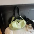Lightweight green casual crossbody bag, large capacity travel duffel and gym fitness bag. - Green