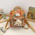 Cute girl cute backpack schoolbag lightweight travel casual cartoon daily storage shoulder bag - Khaki (No Pendant)