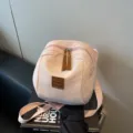 Casual roze nylon schoudertas voor dames, stijlvolle alledaagse draagbare mini tas. - Roze