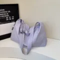 Sac bandoulière en toile violette, grand sac messenger décontracté avec sangles réglables. - Violet