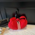Lightweight casual crossbody bag large capacity red travel duffel bag for sports yoga fitness - Red