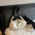 Casual women's travel duffel bag, large capacity sports gym bag in solid white color. - Off White