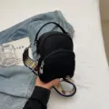 Nera mini zaino borsa a tracolla casual minimalista moda donna borsa a spalla quotidiana - Nero e Giallo