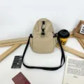 Khaki Mini Crossbody Backpack Casual Lightweight Small Shoulder Bag Trendy Style Daily Use - Khaki