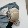 Mini borsa a tracolla casual elegante da donna, versatile borsa porta telefono quotidiana. - Bianco