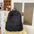 Casual black backpack for women and students lightweight stylish minimalist travel daypack school bag - L / Black Large