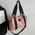 Pink travel duffel bag large capacity waterproof fitness gym bag for women and men weekend bag - Pink