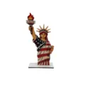 Independence Day wooden Statue of Liberty tabletop decor with American flag print. - Statue of Liberty