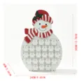 Wooden Christmas advent calendar with 24 numbered drawers, snowman holiday home decor. - Without Lights / Snowman