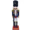 38cm Houten Notenkraker Soldaat Figuur Blauwe Uniform Kerstdecoratie Geschenk - Soldaat met Geweer (Notenkraker-025) / 38 cm