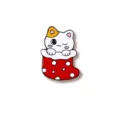 Christmas cartoon cat metal enamel pin cute brooch badge for clothing and school bags accessory - Christmas Stocking Cat (CZ0394-1)