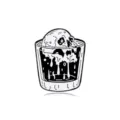 Gothic skull glass enamel pin punk spooky lapel badge for Halloween clothing decoration - Skull Wine Glass Style