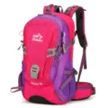 35L outdoor mountaineering backpack lightweight large capacity hiking travel sports rucksack - Rose Red