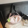 Light pink casual sports travel duffel bag with shoulder strap and large storage capacity. - Pink with Sunflower