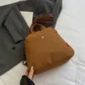 Casual canvas backpack for women minimalist travel daypack stylish daily shoulder bag - Brown