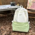 Two-tone outdoor travel backpack, large capacity casual daypack for women and students. - Backpack / Green