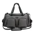 Graue Gitter Reisetasche, multifunktionale Sporttasche mit Schultergurt und vielen Fächern. - Grau