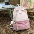 Lightweight outdoor travel backpack for women, large capacity, stylish campus school bag. - Backpack (With Ice Cream Lanyard) / Pink