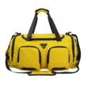 Gelbe Reisetasche mit schwarzen Gurten, grosse Sporttasche fur Fitness und Training. - Gelb