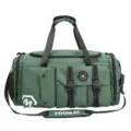 Green grid travel duffel bag large capacity fitness gym bag with multi pockets for men and women - Green