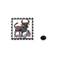 Chinesischer Stil Tierkreis Ochse Metall Emaillierte Anstecknadel Briefmarke Design - Sternzeichen Ochse