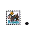 Kreativer Tierkreis Hase Emaillierungs Pin Briefmarken Stil Metall Brosche Abzeichen - Sternzeichen Hase