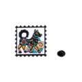 Chinesischer Tierkreis Hund Emaillierte Anstecknadel Vintage Briefmarke Metall Brosche - Sternzeichen Hund