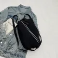 Schicker multifunktionaler schwarzer Canvas Rucksack Umhängetasche für Damen Alltag. - Schwarz