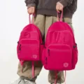 Lightweight waterproof foldable candy pink backpack set for women, perfect for travel and fitness. - Dragon Fruit