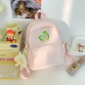 Zaino rosa mini carino borsa scolastica casual con bel ricamo per viaggi quotidiani. - Rosa piccolo + Sandwich