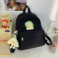 Giapponese stile ins piccolo zaino nero carino, borsa scolastica casual leggera per donne ragazze - Nero piccolo + Sandwich