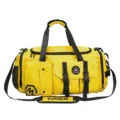 Yellow sports travel duffel bag with large capacity, multi-pocket gym bag for men and women. - Yellow